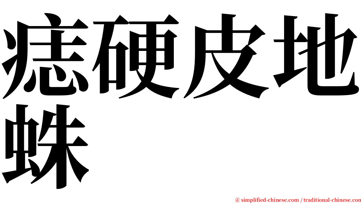 痣硬皮地蛛 serif font
