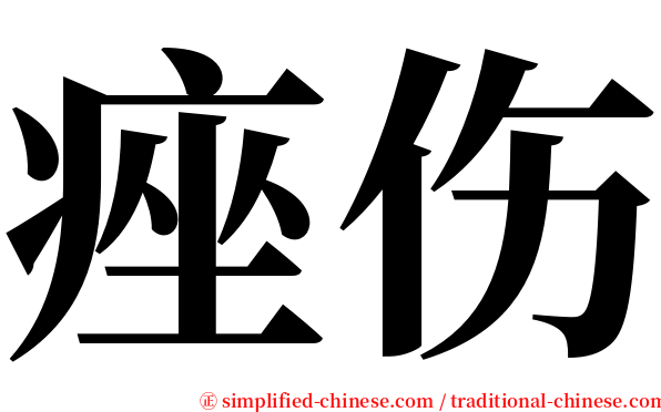 痤伤 serif font