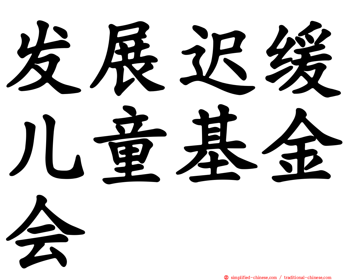 发展迟缓儿童基金会