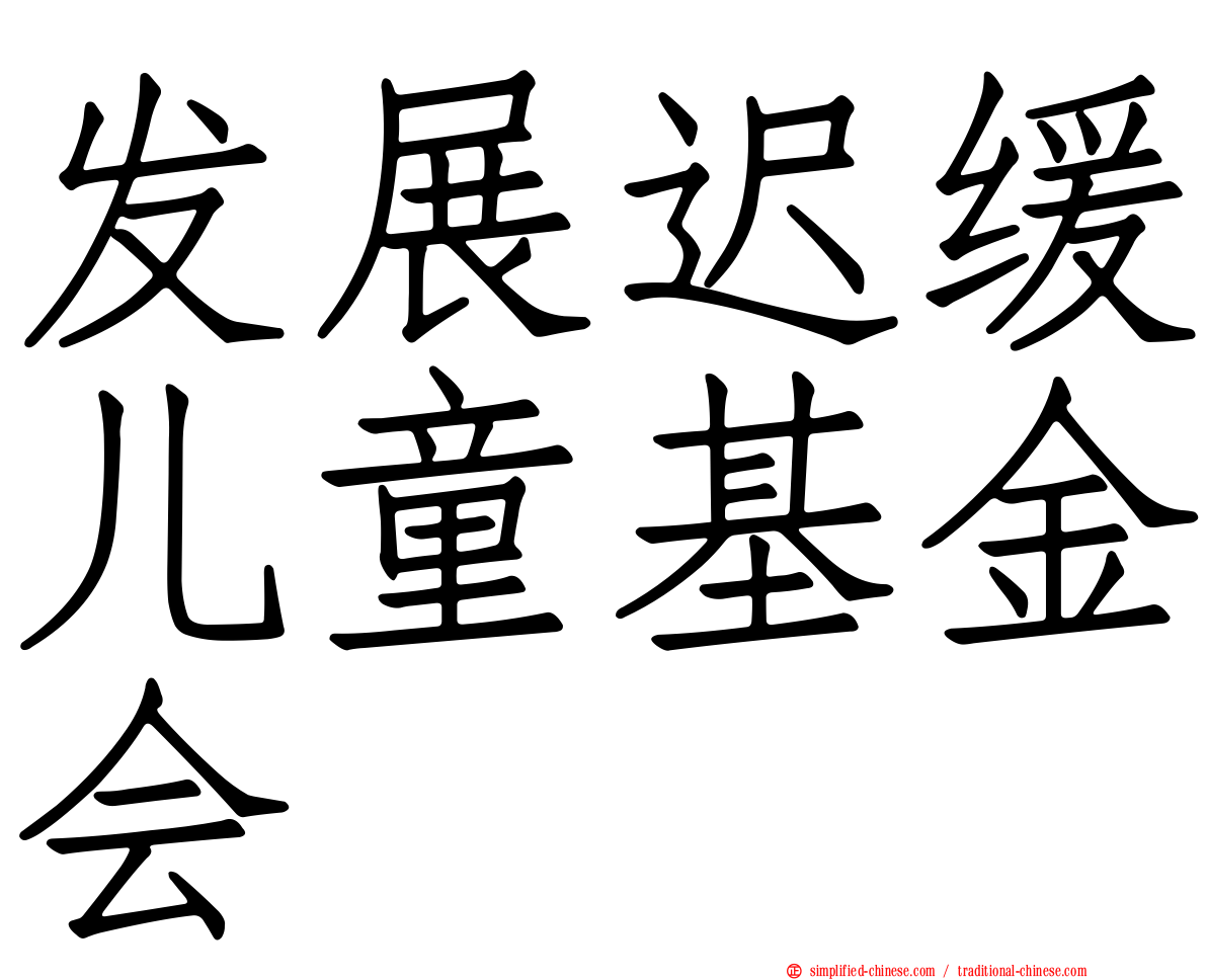 发展迟缓儿童基金会