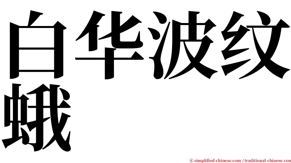 白华波纹蛾 serif font
