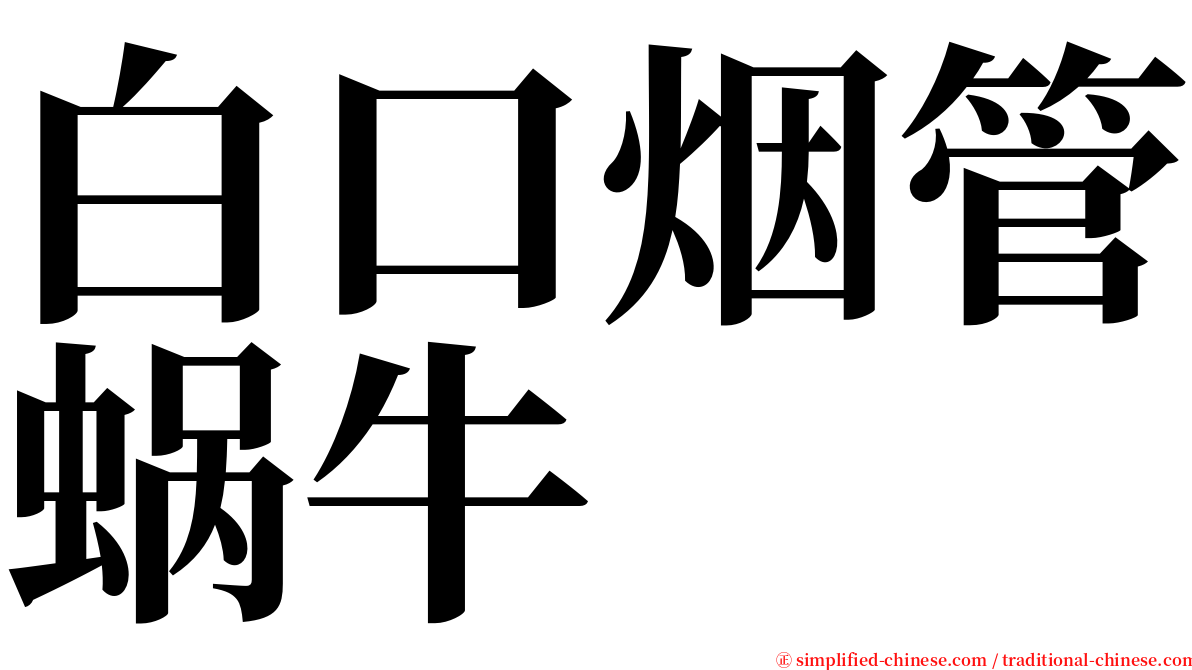 白口烟管蜗牛 serif font