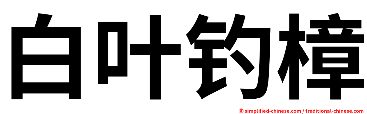 白叶钓樟