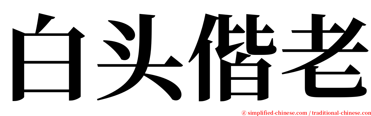 白头偕老 serif font