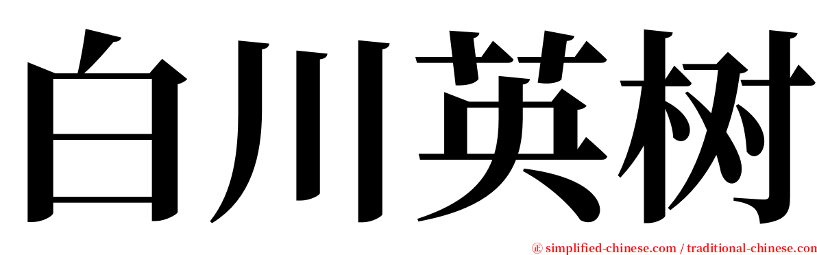 白川英树 serif font