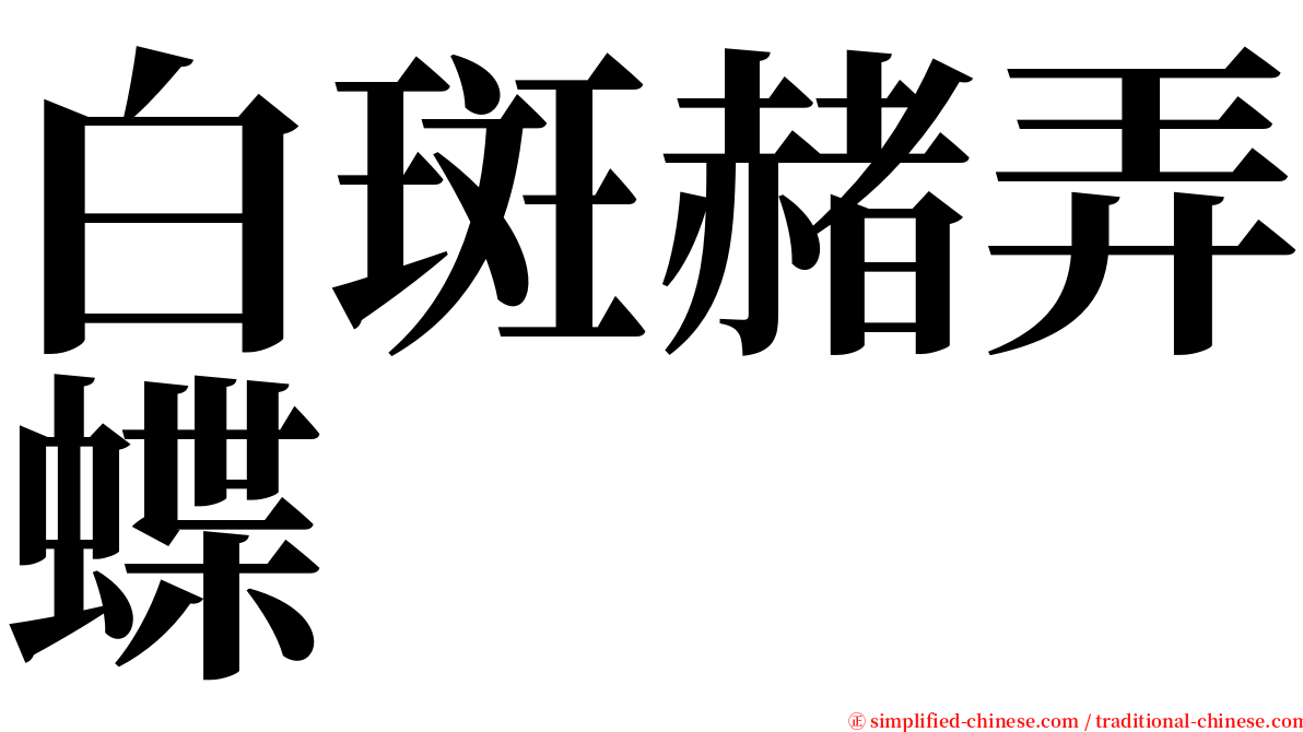 白斑赭弄蝶 serif font