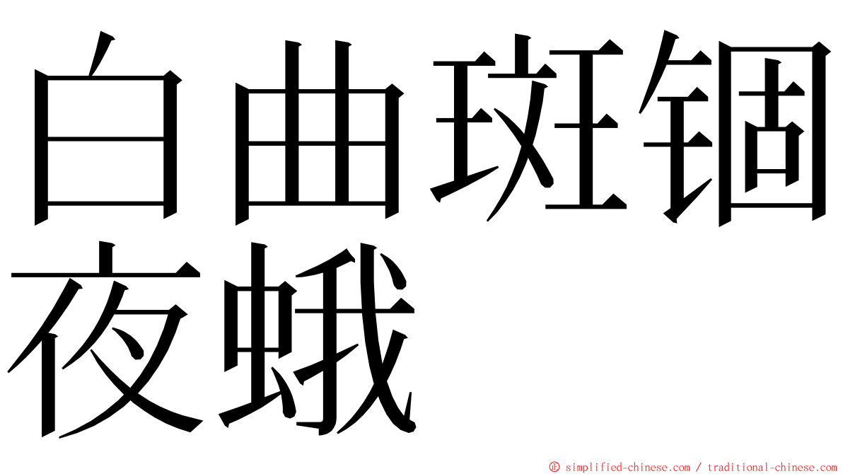 白曲斑锢夜蛾 ming font