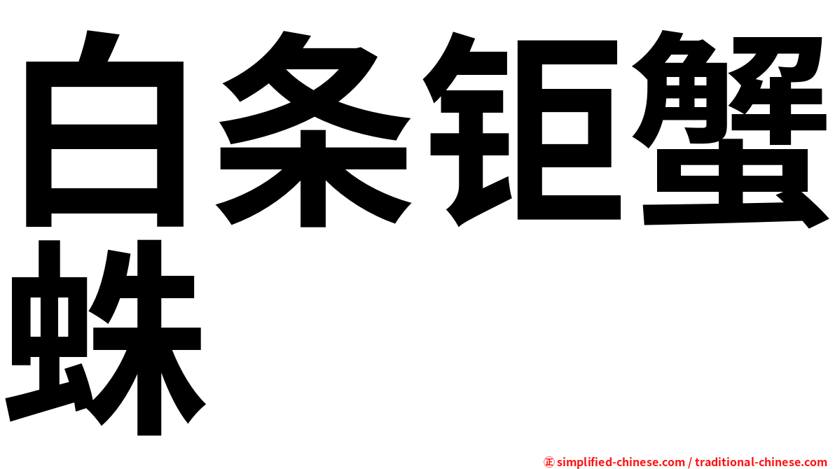 白条钜蟹蛛