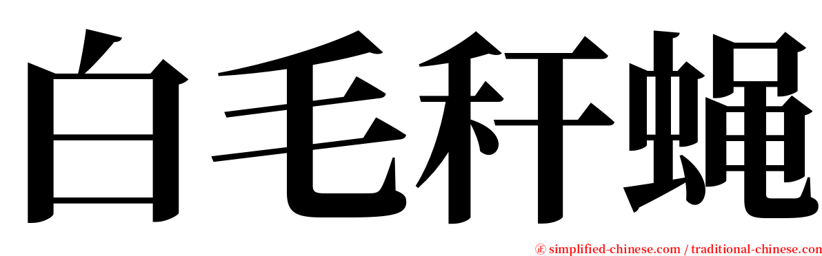 白毛秆蝇 serif font