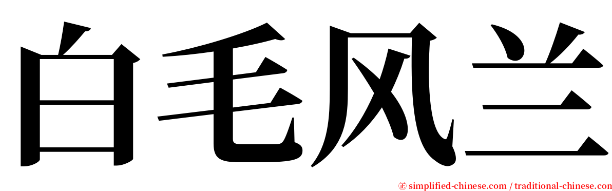 白毛风兰 serif font