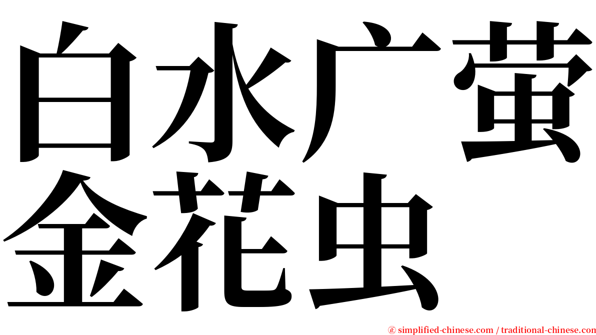 白水广萤金花虫 serif font