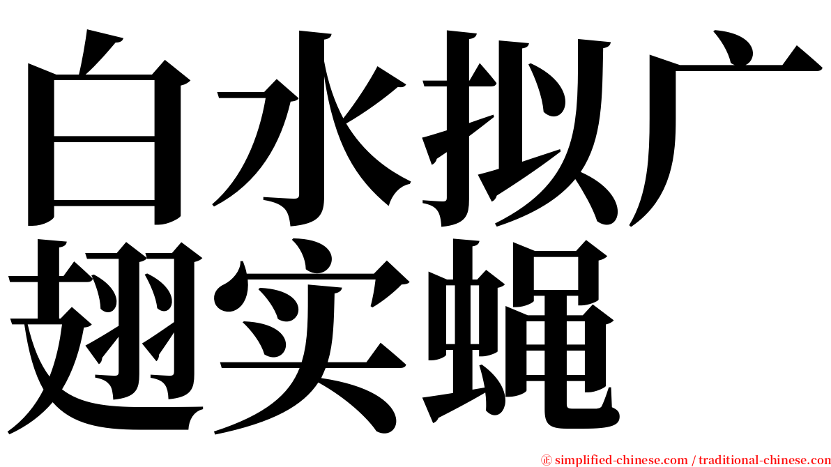 白水拟广翅实蝇 serif font