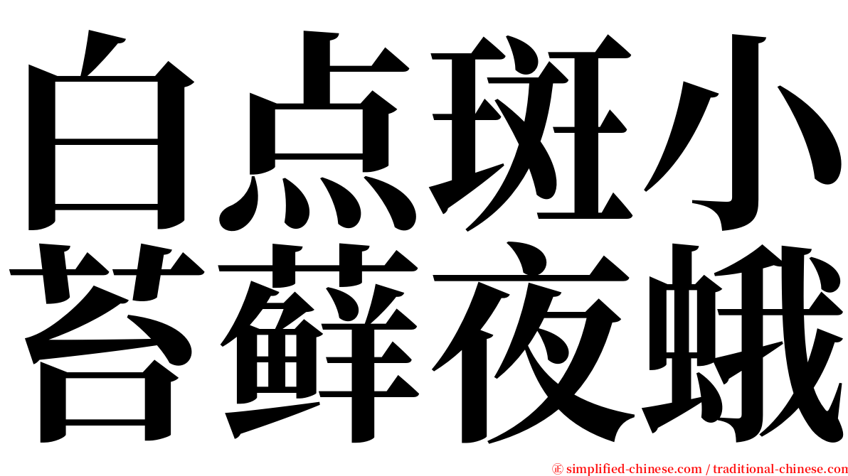 白点斑小苔藓夜蛾 serif font