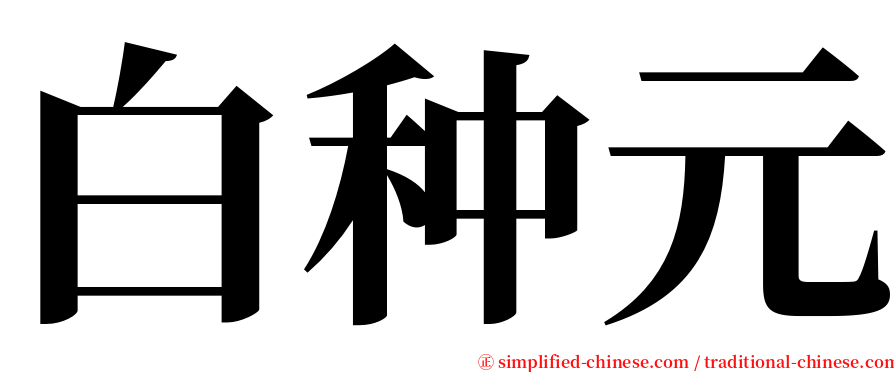 白种元 serif font