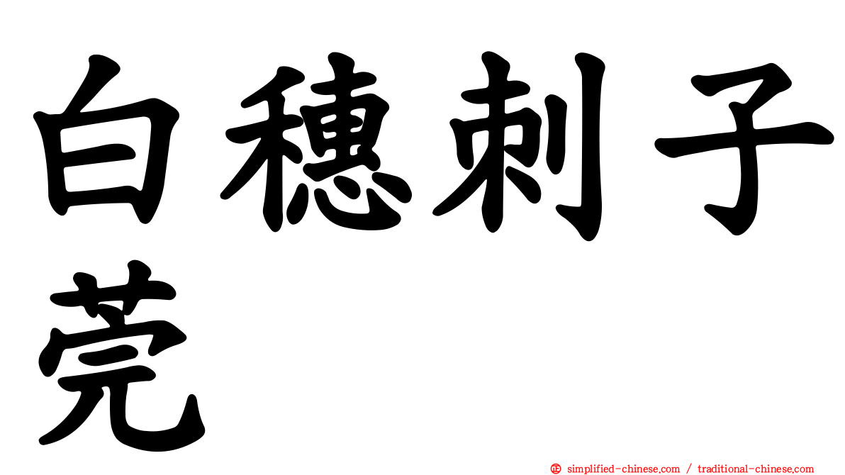 白穗刺子莞