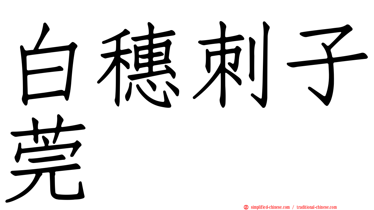 白穗刺子莞