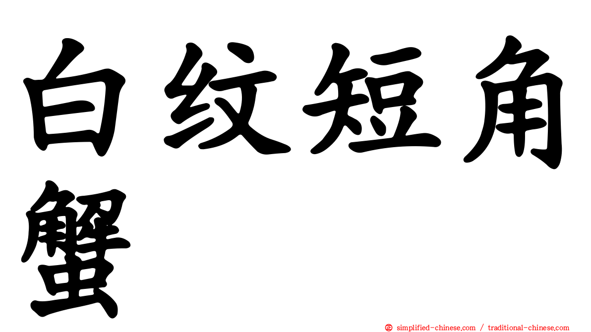 白纹短角蟹