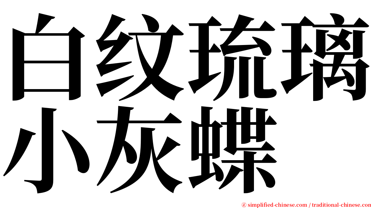 白纹琉璃小灰蝶 serif font