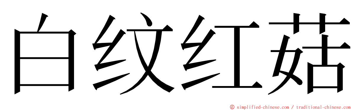 白纹红菇 ming font