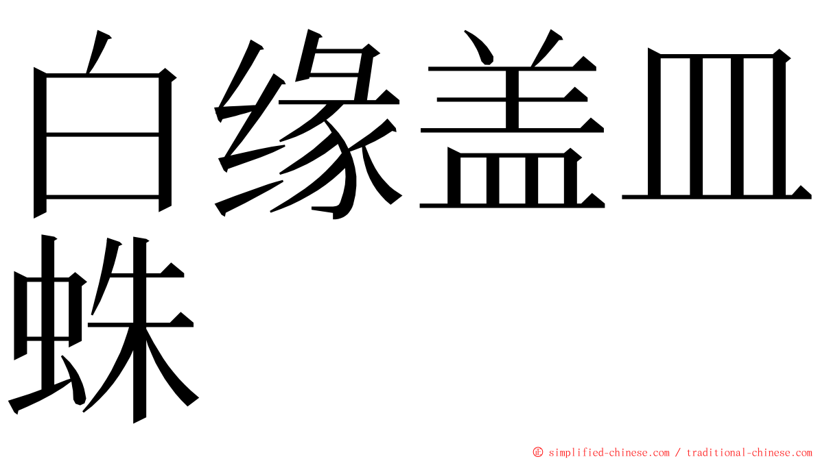 白缘盖皿蛛 ming font