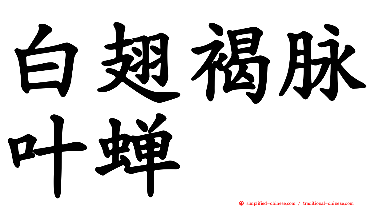 白翅褐脉叶蝉