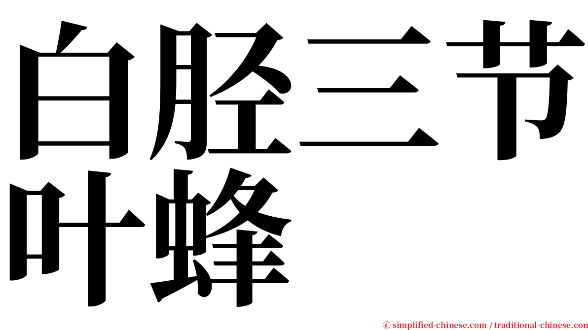 白胫三节叶蜂 serif font