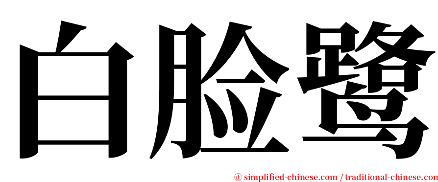 白脸鹭 serif font