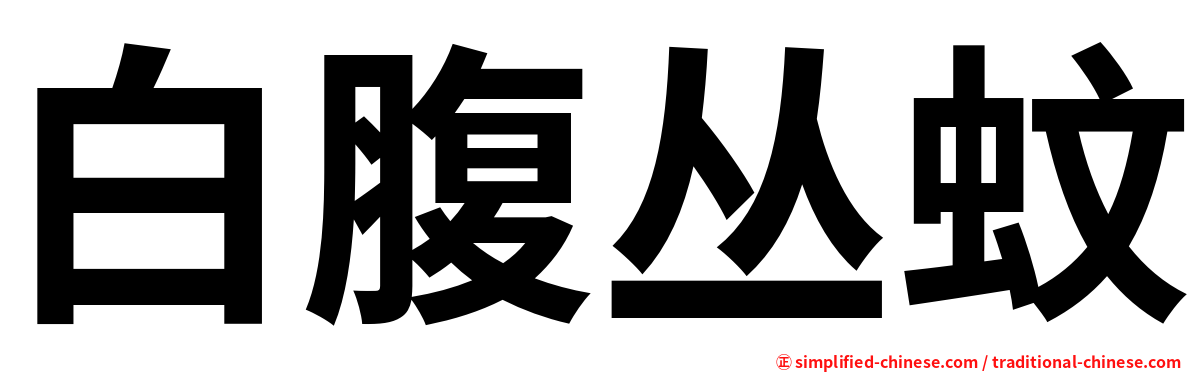 白腹丛蚊