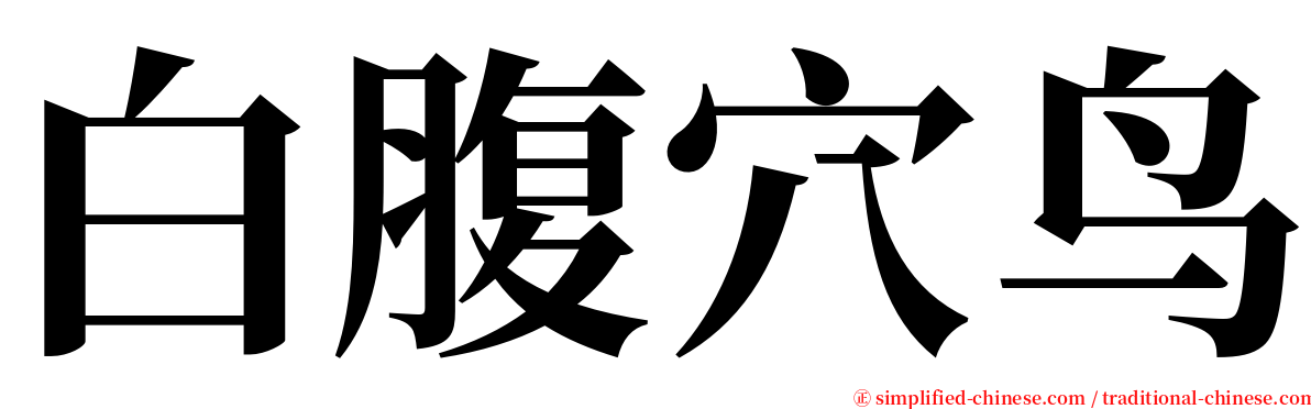 白腹穴鸟 serif font
