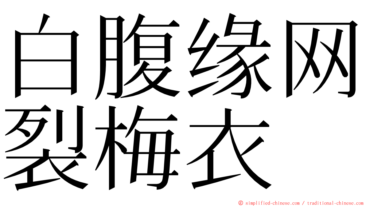白腹缘网裂梅衣 ming font