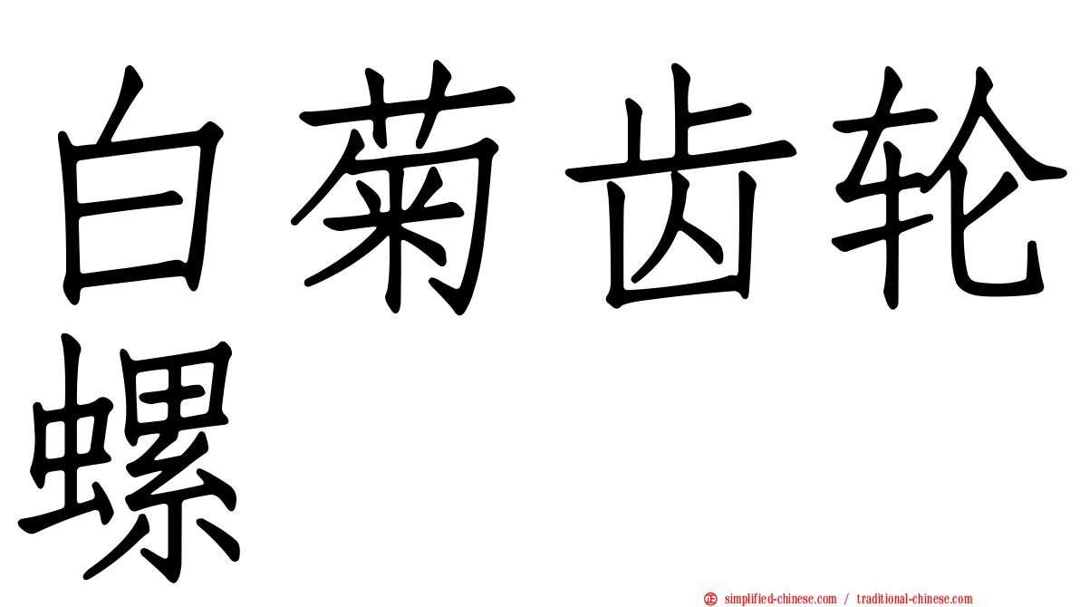 白菊齿轮螺