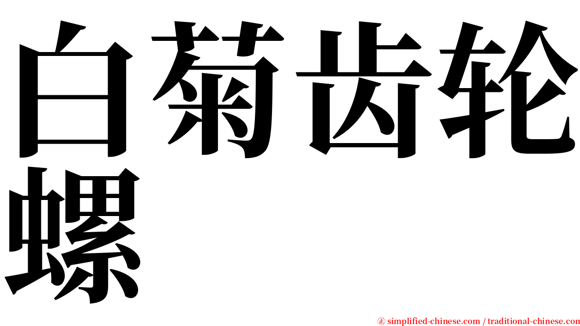 白菊齿轮螺 serif font