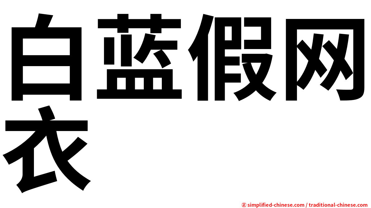 白蓝假网衣