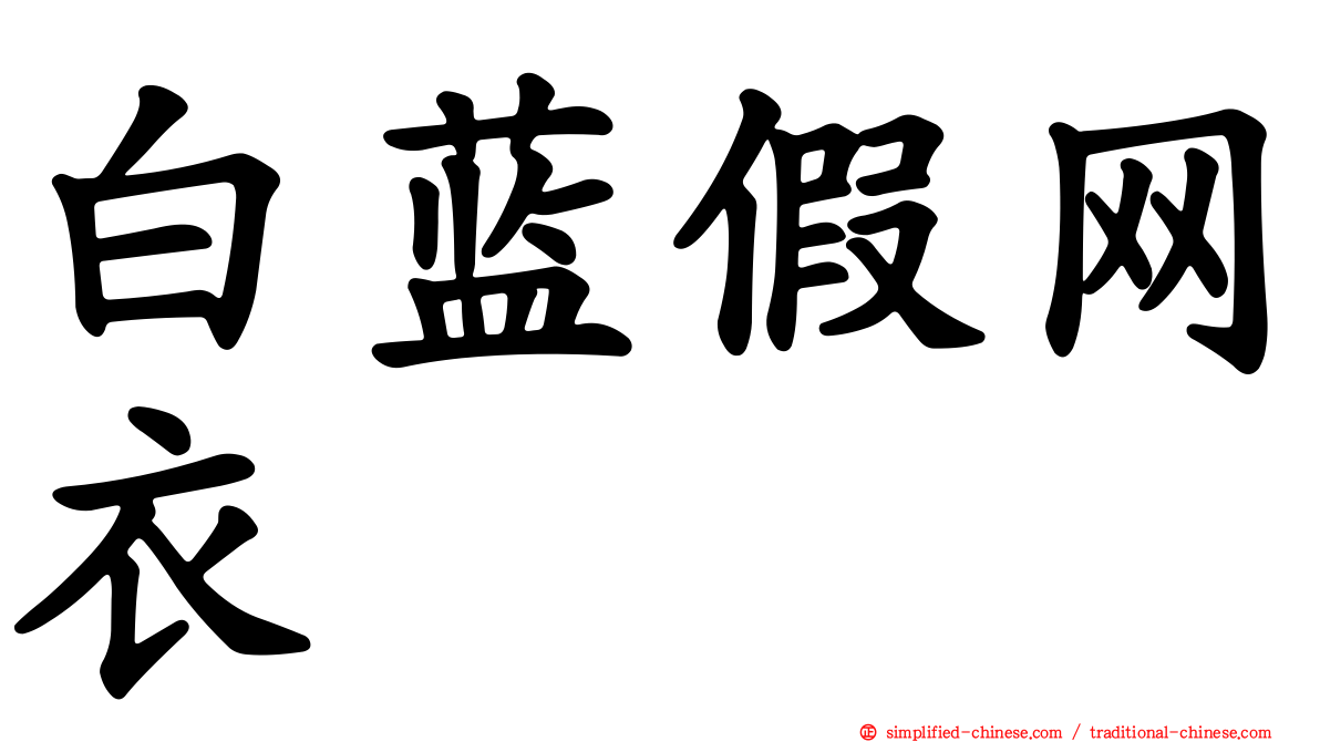 白蓝假网衣