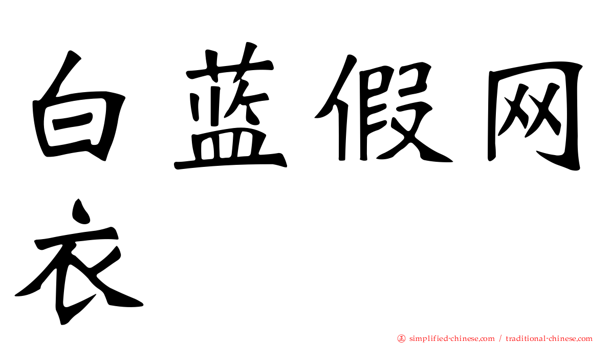 白蓝假网衣