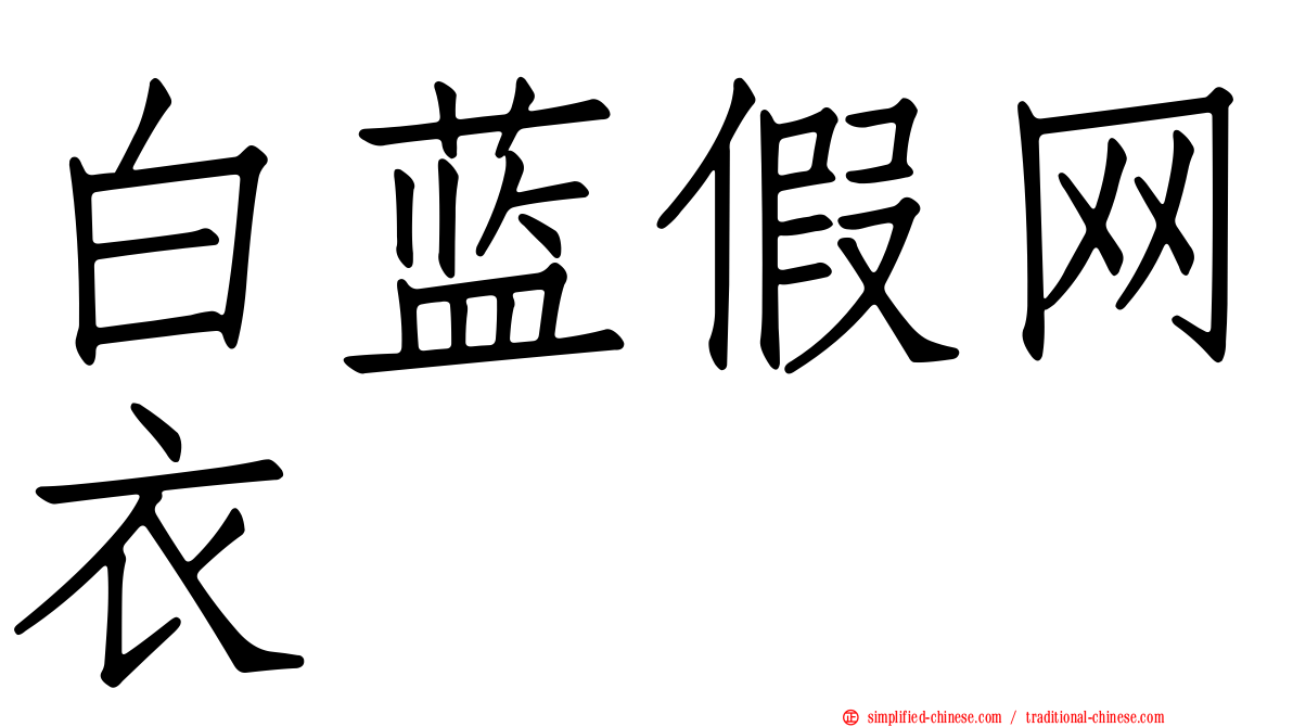 白蓝假网衣