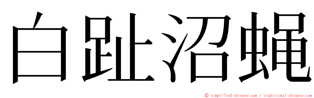 白趾沼蝇 ming font