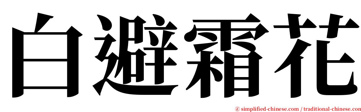 白避霜花 serif font