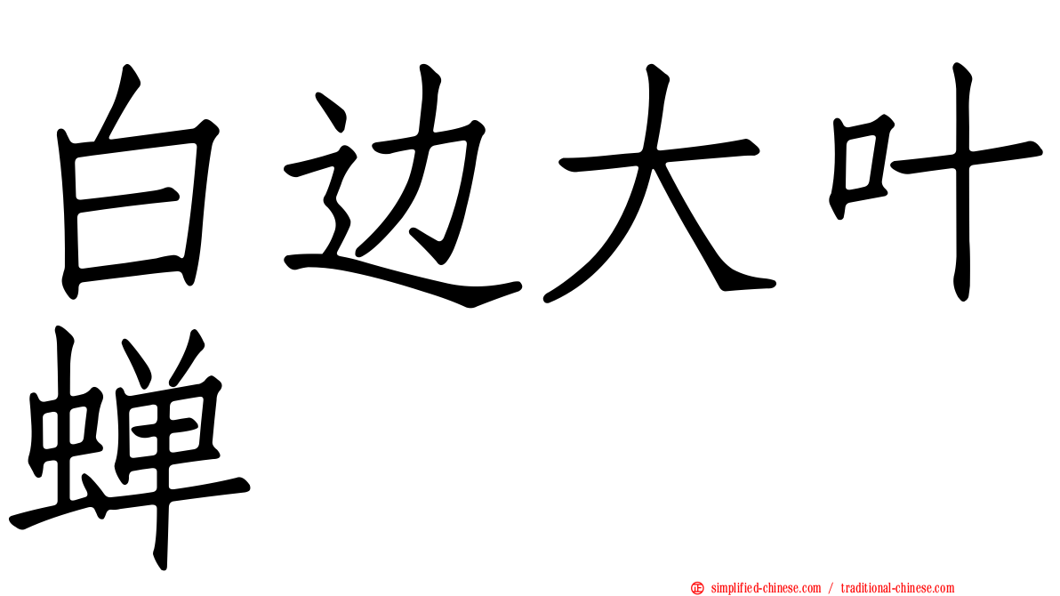 白边大叶蝉