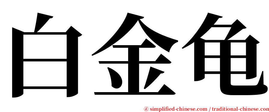 白金龟 serif font