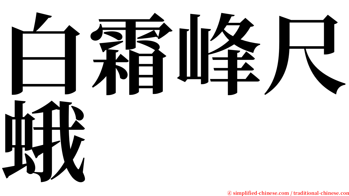 白霜峰尺蛾 serif font
