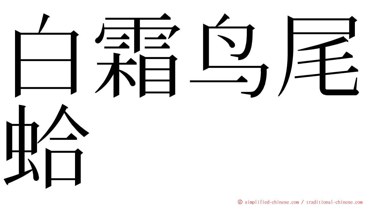 白霜鸟尾蛤 ming font