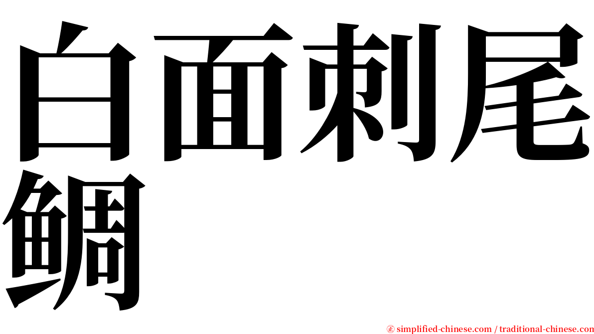白面刺尾鲷 serif font