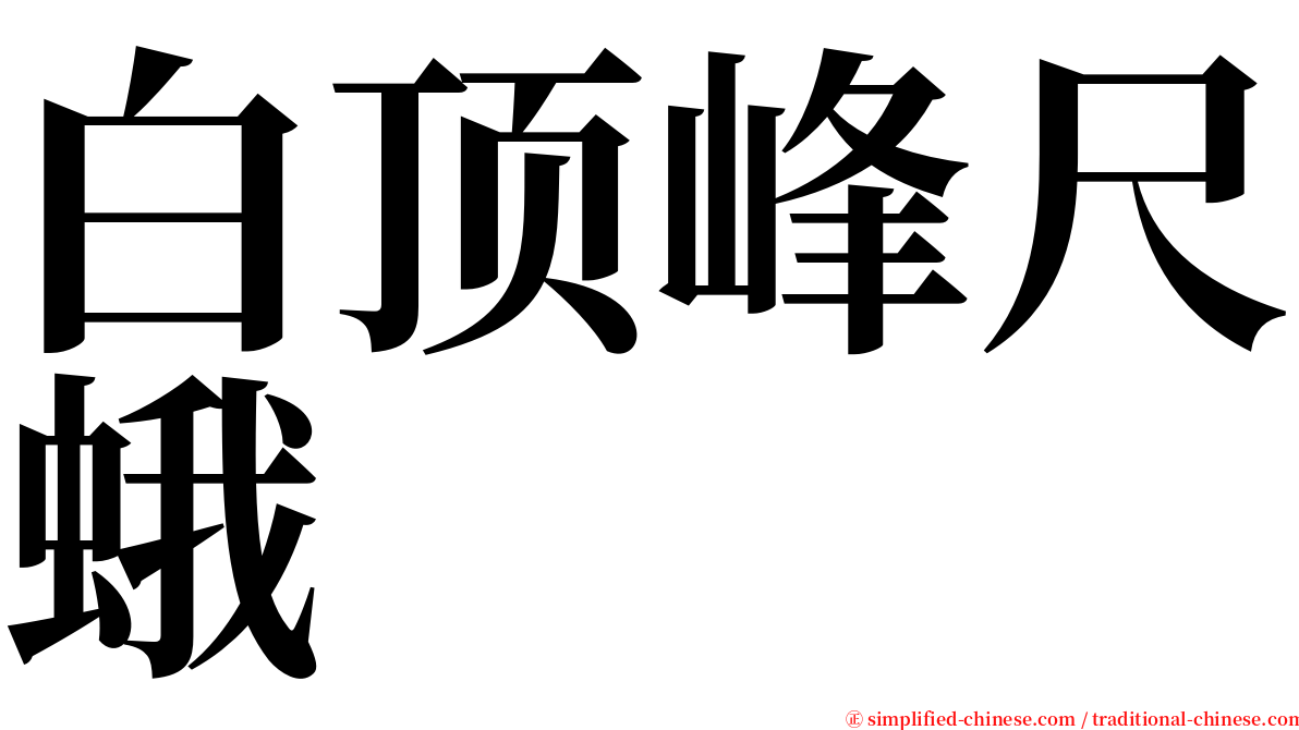 白顶峰尺蛾 serif font
