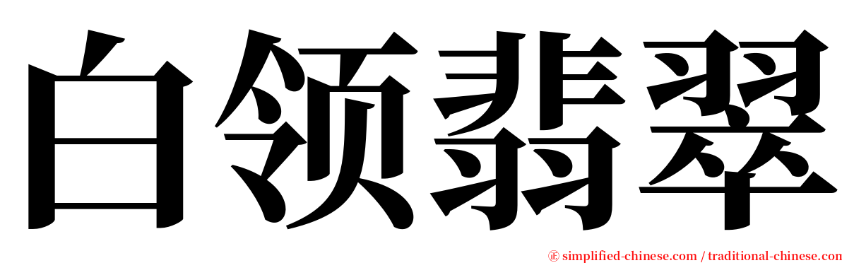 白领翡翠 serif font