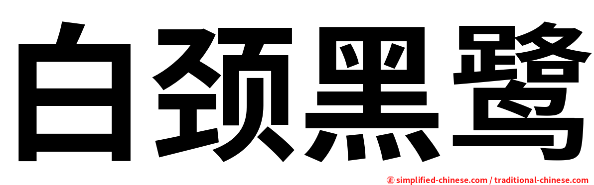 白颈黑鹭
