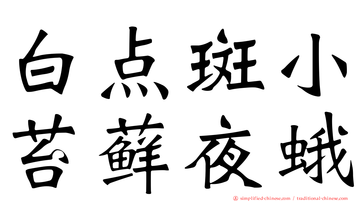白点斑小苔藓夜蛾