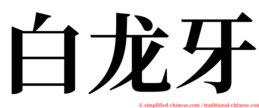 白龙牙 serif font