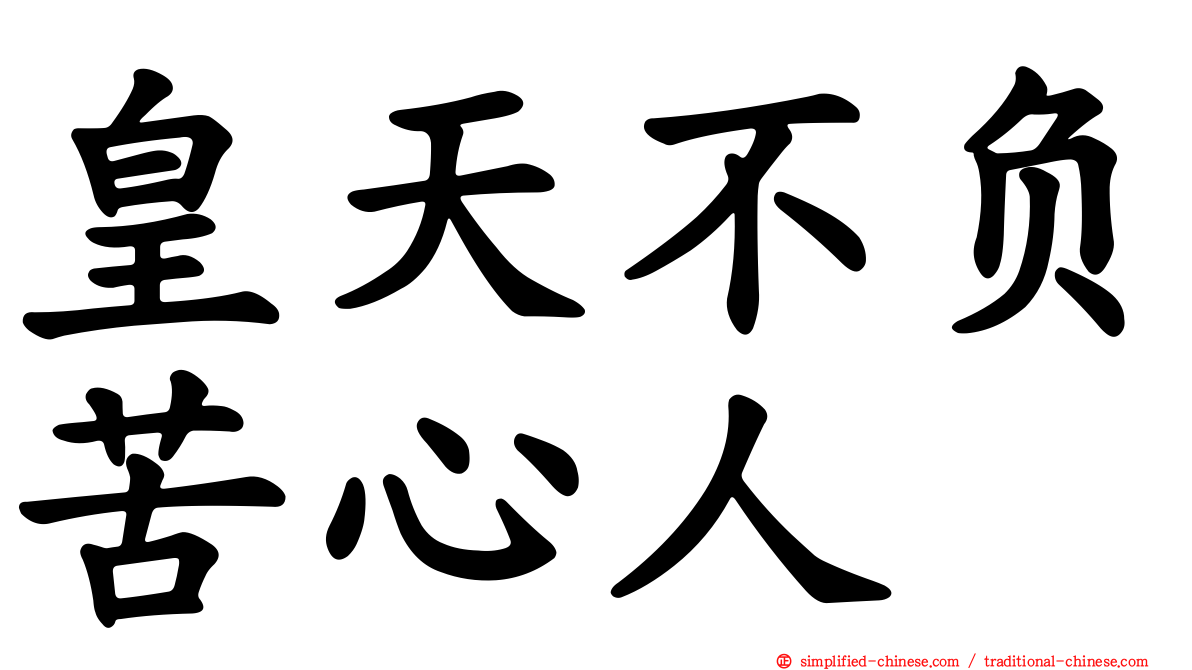 皇天不负苦心人