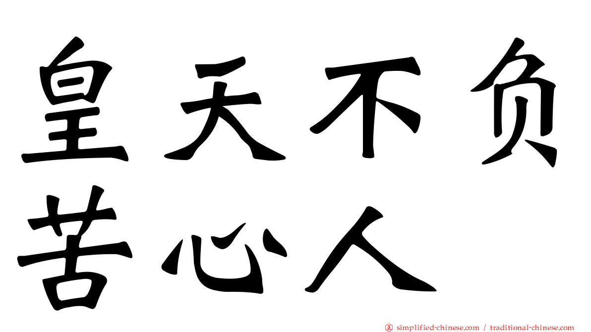 皇天不负苦心人
